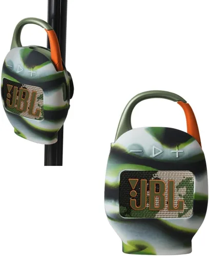 Vista 18 de Hermitshell Estuche de transporte de silicona de repuesto para altavoz Bluetooth inalámbrico JBL Clip 3 portátil e impermeable (negro camuflaje)