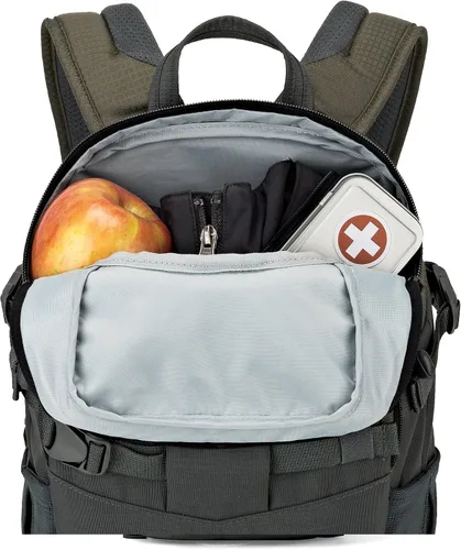 Vista 6 de Lowepro LP37014-PWW, Flipside Trek BP 250 AW Mochila para cámara con sistema de suspensión ActiveZone, compartimento para tableta, gris/verde oscuro