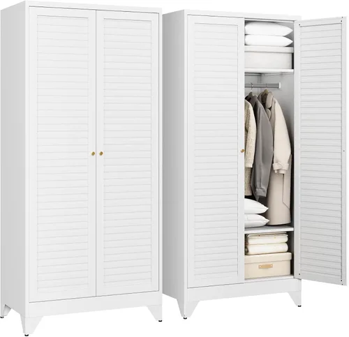 Vista 12 de Letaya Armarios de Metal para Ropa con Cerradura, Casillero de Ropa 72" X 36" X 18" Armarios de Almacenamiento para Habitación del Hogar