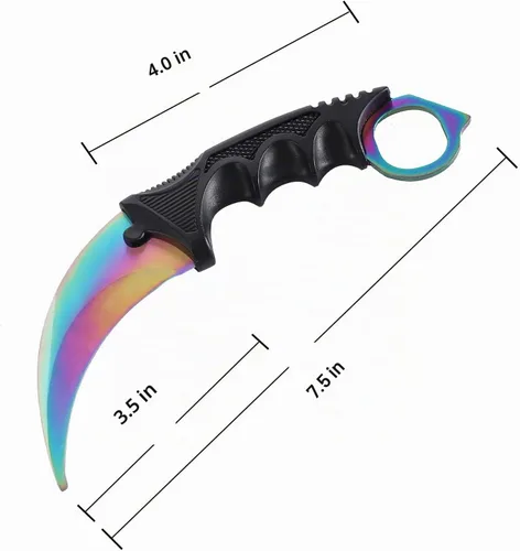 Vista 8 de TOPOINT - Cuchillo de entrenamiento Karambit sin vanguardia Karambit Cuchillo de entrenamiento de práctica sin herramienta de entrenamiento