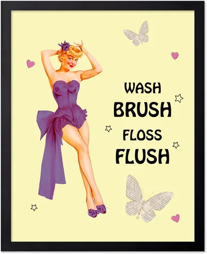 Vista 94 de Poster Master Pin Up Girl Poster - Better Late Than Ugly Print - Butterfly Art - Modern Art - Trendy Art - Gift for Men & Women - Funny Decor for