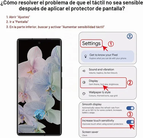 Vista 5 de AACL Paquete de 2 pantallas y lentes de vidrio templado para Google Pixel 6 Pro