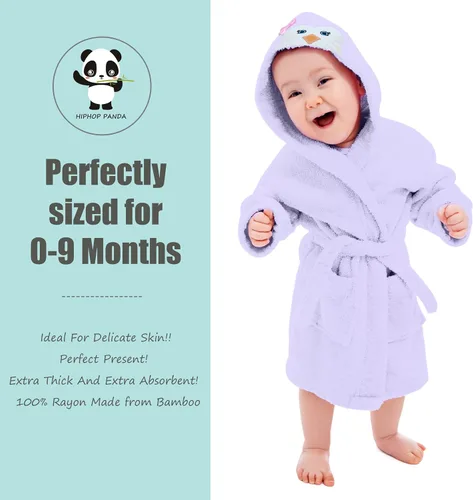 Vista 3 de HIPHOP PANDA Baby Robe for 0-9 Months