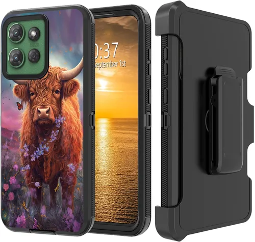 Vista 190 de Funda para Moto G Stylus 5G 2023 con funda de clip para cinturón y soporte, resistente de doble capa, resistente a prueba de golpes, para Motorola