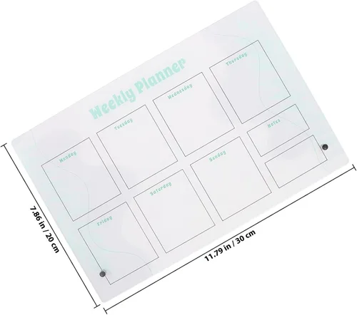 Vista 2 de WOONEKY Magnetic Dry Erase Planner Board Acrylic Desktop Weekly Monthly Schedule Organizer with Fridge Magnets and to-do List Memo Board for Home