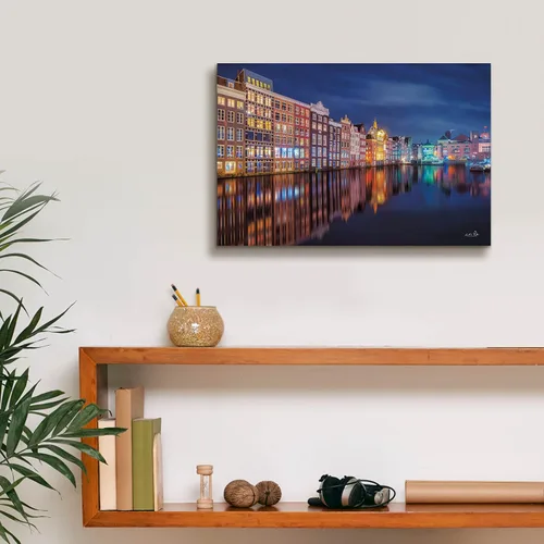 Vista 8 de Epic Graffiti 'Building Row Reflections 2' de Martin Podt, lienzo de arte de pared Giclée, 18 x 12 pulgadas