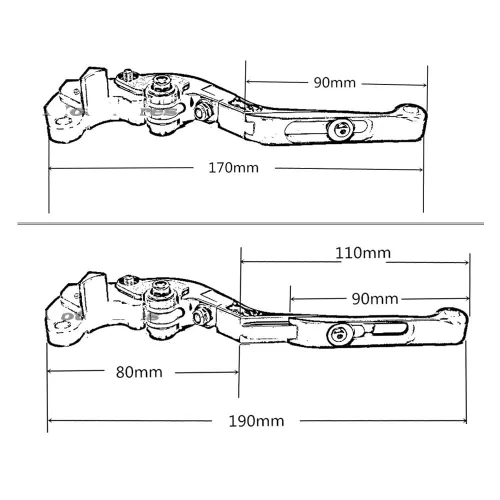 Vista 4 de Palanca de embrague de freno motocicleta plegable extensible CNC Moto ajustable embrague palancas de freno para BA y JAJ Pulsar 200 NS/200 RS/200 AS