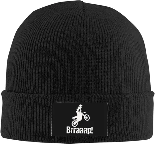 Vista 4 de NIMIZIA Gorro de punto de invierno para hombres y mujeres, para motocross, para uso diario, unisex, cálido, para esquí, calavera, color negro