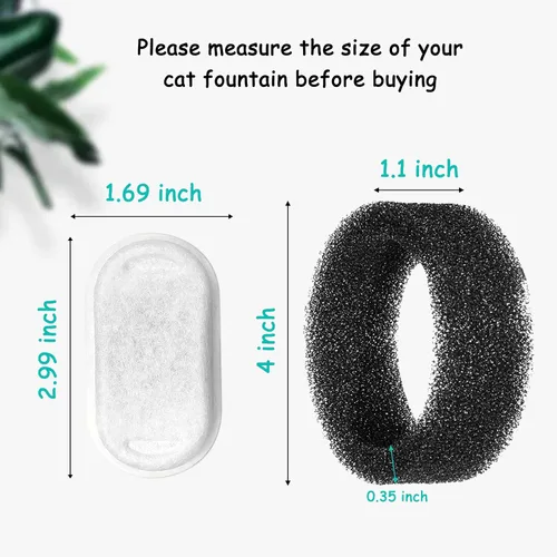 Vista 2 de Monsin Filtros de fuente de agua para gatos de acero inoxidable de 67 onzas/2 litros de flujo de agua ajustable para mascotas, paquete de 4 filtros