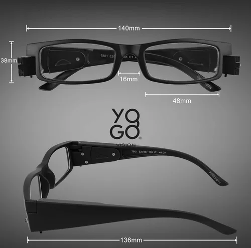 Vista 3 de Yogo Vision Reading Glasses with Light Bright LED Lighted Magnifier Nightime Reader Women Men Lighted Eye Glasses 2pk