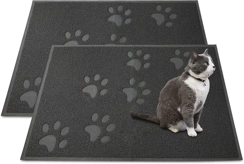 Vista 19 de Andalus Tapete Pequeño para Arena de Gatos, Paquete de 2 - Impermeable, Antideslizante y Fácil de Limpiar, Tapete para Caja de Arena de Gatos