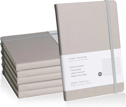 Vista 23 de Cuaderno rayado con tapa dura para hombres y mujeres – Cuadernos para escribir, trabajo, escuela, hogar y notas diarias, 160 páginas – Tamaño A5