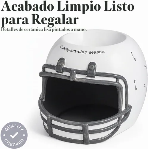 Vista 5 de Mud Pie Chip y tazón de la inmersión del casco del fútbol, platos de servir
