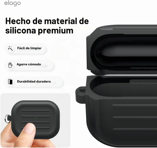 Vista 4 de elago Funda Armor para AirPods Pro 3 Negro