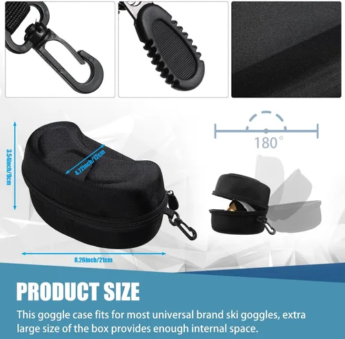 Vista 2 de Hoteam Invierno Esquí Snowboard Gafas Caja Duro Deportes Gafas Caso Deportivo Gafas Deportivas Soporte de Almacenamiento