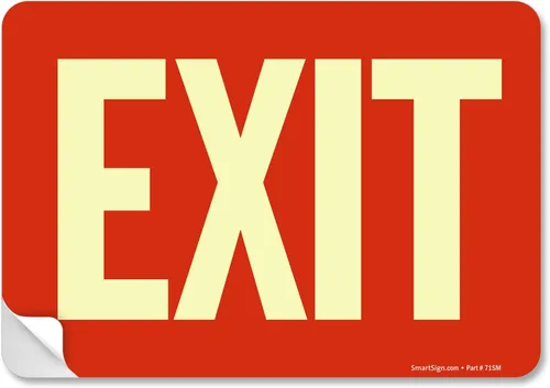 Vista 6 de SmartSign Letrero "Exit" Aluminio que brilla en la oscuridad de 7 x 10 pulgadas, fabricado en Estados Unidos