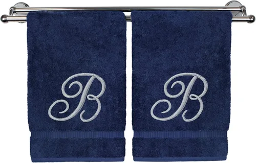 Vista 183 de Toalla de mano con monograma, regalo personalizado, 16 x 30 pulgadas, extra absorbente, 100% algodón turco, acabado de rizo suave, para baño, cocina