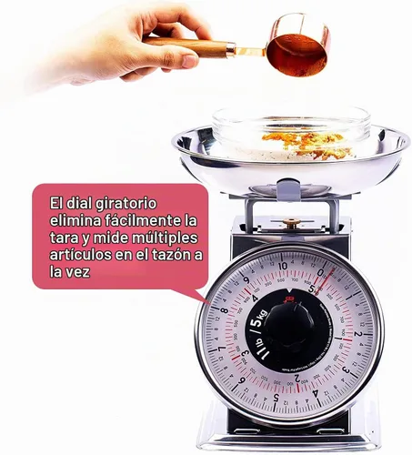 Vista 2 de Tada Báscula mecánica analógica de alimentos para cocina de 11 lb