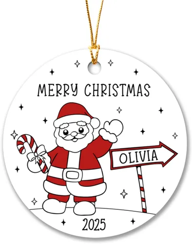 Vista 14 de Adorno personalizado de Our Christmas As A Family of Three 2025 – Primera Navidad como familia de 3 zorros – Regalos para padres recién nacidos