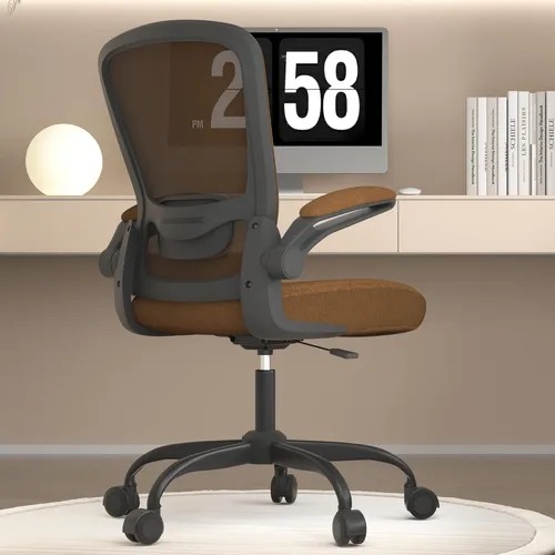Vista 14 de Silla de oficina ergonómica con lumbar ajustable, reposabrazos abatible Marco negro