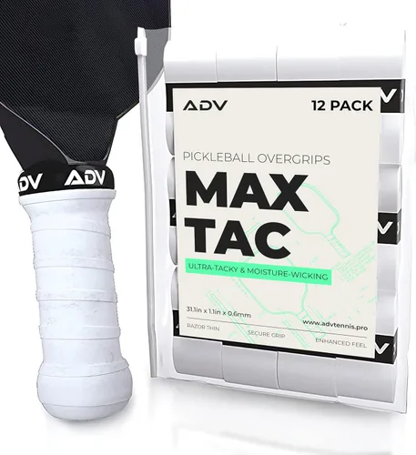 Vista 7 de Cinta de agarre adhesiva extremadamente pegajosa y antideslizante ADV MaxTac para pickleball - Paquete de 3, 6, 12 - Sobregrip para raqueta