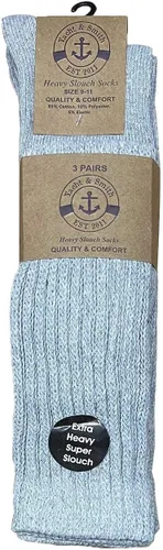 Vista 3 de 6 pares de calcetines Yacht & Smith extra gruesos para mujer, calcetines extra pesados de algodón para botas