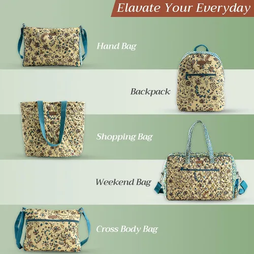 Vista 6 de Maison d' Hermine - Bolsa de lona de algodón reutilizable para mujeres, con asa para el hombro, bolsas a granel para compras y viajes