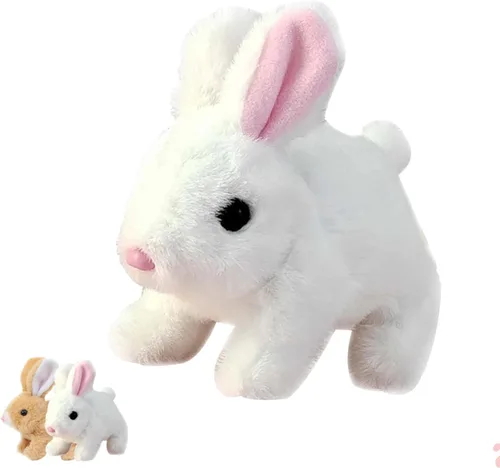 Vista 7 de My Realistic Bunny Toy Easter My Realistic Interactive Bunny - Saltar, contraer y sacudir orejas (marrón)