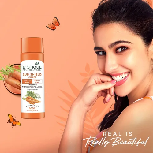 Vista 3 de Biotique Loción solar facial y corporal SPF 40 - Zanahoria 4.1 fl oz