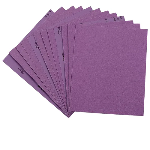 Vista 21 de Papel de lija de grano 60, hojas de lija en seco y húmedo de 9 x 11 pulgadas, papel de lija abrasivo avanzado de alúmina blanca fundida para acabado