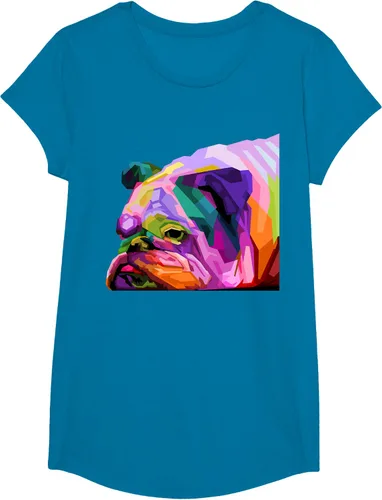 Vista 86 de Camiseta de retrato pop artístico de bulldog británico inglés para dueños de perros, Negro, S