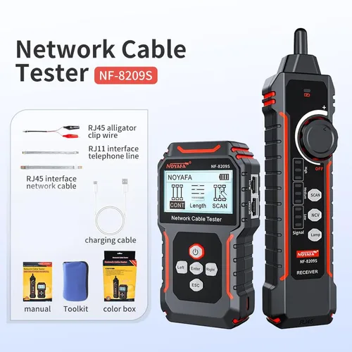 Vista 8 de NOYAFA NF-8209S Probador de Cables de Red Avanzado Actualizado con PoE y NCV, Prueba de Longitud de Cable, Parpadeo de Puerto, Rastreador de Cables