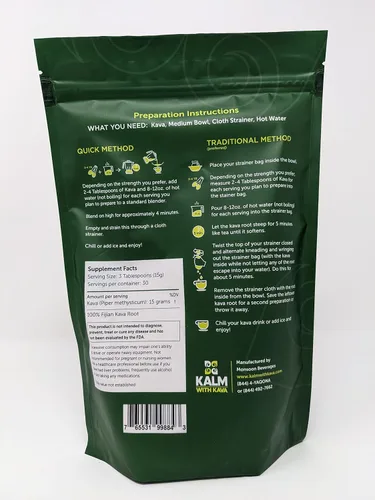 Vista 3 de KALM con Kava Loa Waka Tradicional Moler (16 oz.)
