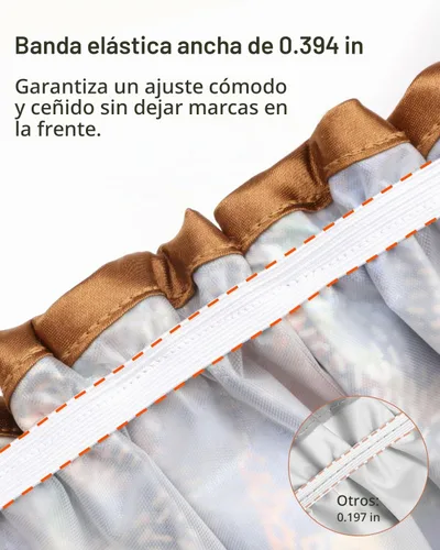 Vista 3 de mikimini Gorro de ducha grande para mujer, de pelo largo, reutilizable
