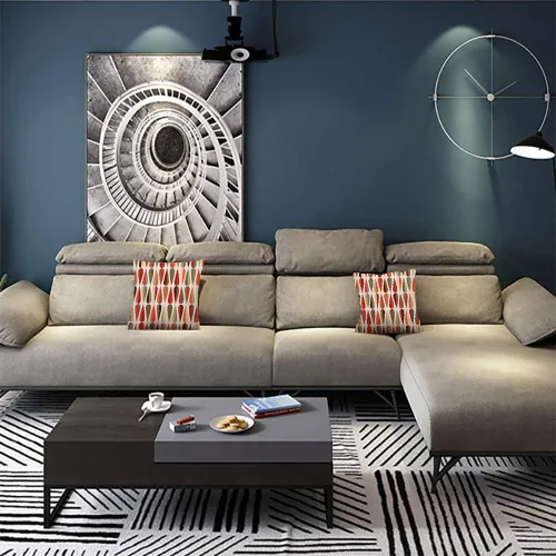 Vista 3 de Funda de almohada de estilo moderno de mediados de siglo, retro, con formas de caída en tonos, funda de cojín decorativa abstracta para el hogar