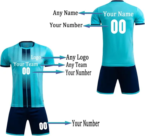 Vista 3 de Camisetas de fútbol personalizadas para niños, hombres y mujeres, camisetas de fútbol personalizadas y pantalones cortos de fútbol para hombres