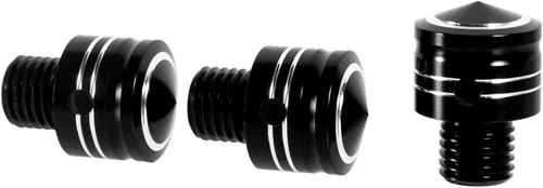 Vista 3 de Tornillos para espejo de motocicleta M10x1.25 de aluminio, 3 piezas en 1, juego universal para scooter, Street Bike Motocross, Cafe Racer (negro)