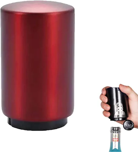 Vista 9 de Regalo del Día del Padre para Papá, abrebotellas YUDANSI Push Down, abridores automáticos de cerveza, removedor de tapas de botella de acero Negro