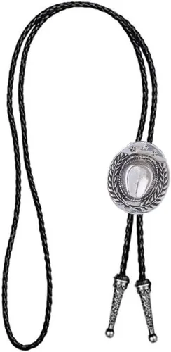 Vista 137 de Jeilwiy Corbata de bolo para hombre, corbata de vaquero occidental, collar de corbata de bolo dorado, corbata de cuero, corbata de Halloween
