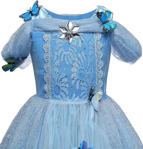 Vista 4 de Nileafes Disfraz de princesa para niña, fiesta de cumpleaños, disfraz de cosplay para niños