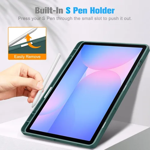 Vista 8 de Fintie Funda para Samsung Galaxy Tab S10 FE/ S9 FE 5G 10.9 pulgadas/Tab S9 11 pulgadas con soporte para S Pen Holder, multiángulo de visión Verde