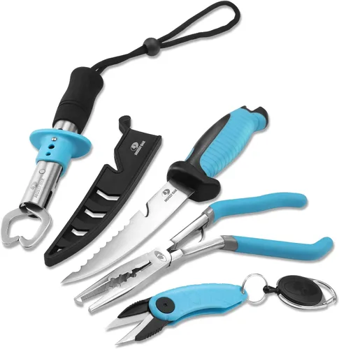 Vista 10 de Mossy Oak Fishing Tools Kit- Fishing Plier, Fish Lip Gripper, Multifunctional Fishing Hook Remover with Lanyards Sheath, Saltwater Resistant Fishing