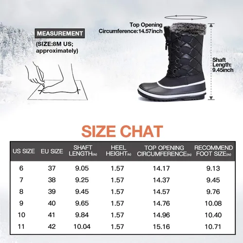 Vista 7 de mysoft Women's Waterproof Winter Boots, Warm Insulated Snow Boots for Outdoor