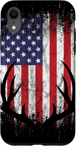 Vista 25 de Deer Hunting American Flag Whitetail Buck Antlers Case for iPhone 17