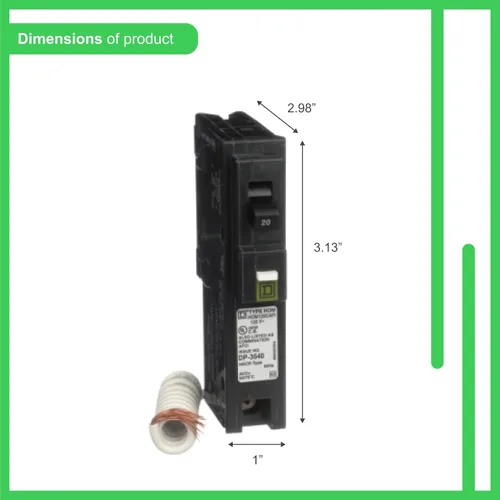 Vista 7 de Square D - HOM120CAFIC Homeline 20 Amp Single-Pole CAFCI Circuit Breaker