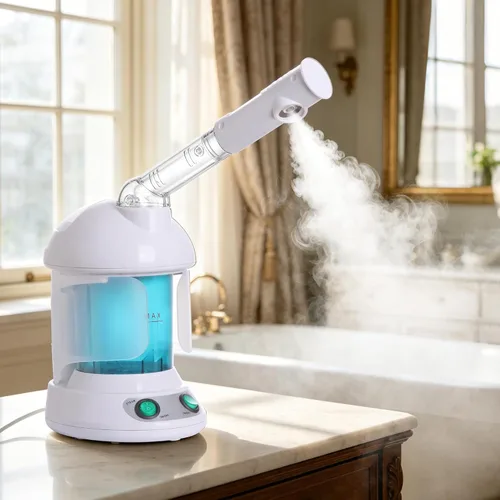 Vista 9 de SUPER DEAL Vaporizador de pelo PRO 3 en 1 multifunción con ozono, vaporizador facial con capucha y accesorio para terapia capilar y facial para uso