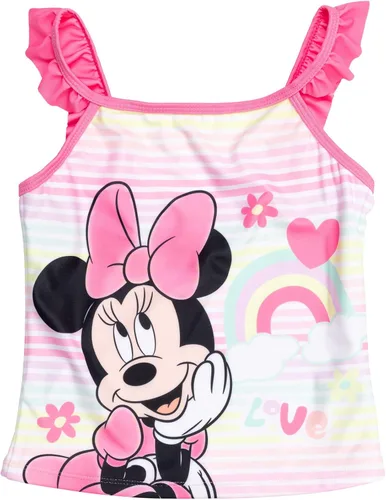 Vista 3 de Disney Minnie Mouse Frozen Princess Belle - Juego de traje de baño de 3 piezas tankini parte superior inferior de bikini para niños pequeños a niños