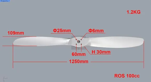 Vista 5 de Hélice de madera ROS 100 PPG Parapente accionado Paramotor 49.2 in M6 2.362 in