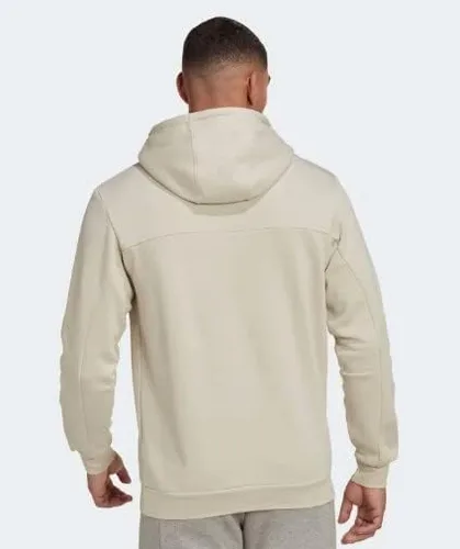 Vista 4 de adidas Sudadera deportiva con capucha de forro polar para hombre, talla S, Aluminio