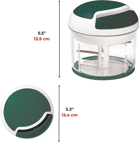 Vista 11 de Starfrit Pull Chopper - Procesador de alimentos manual multiusos - Sistema de tres cuchillas para un corte más rápido - De trozos grandes a puré